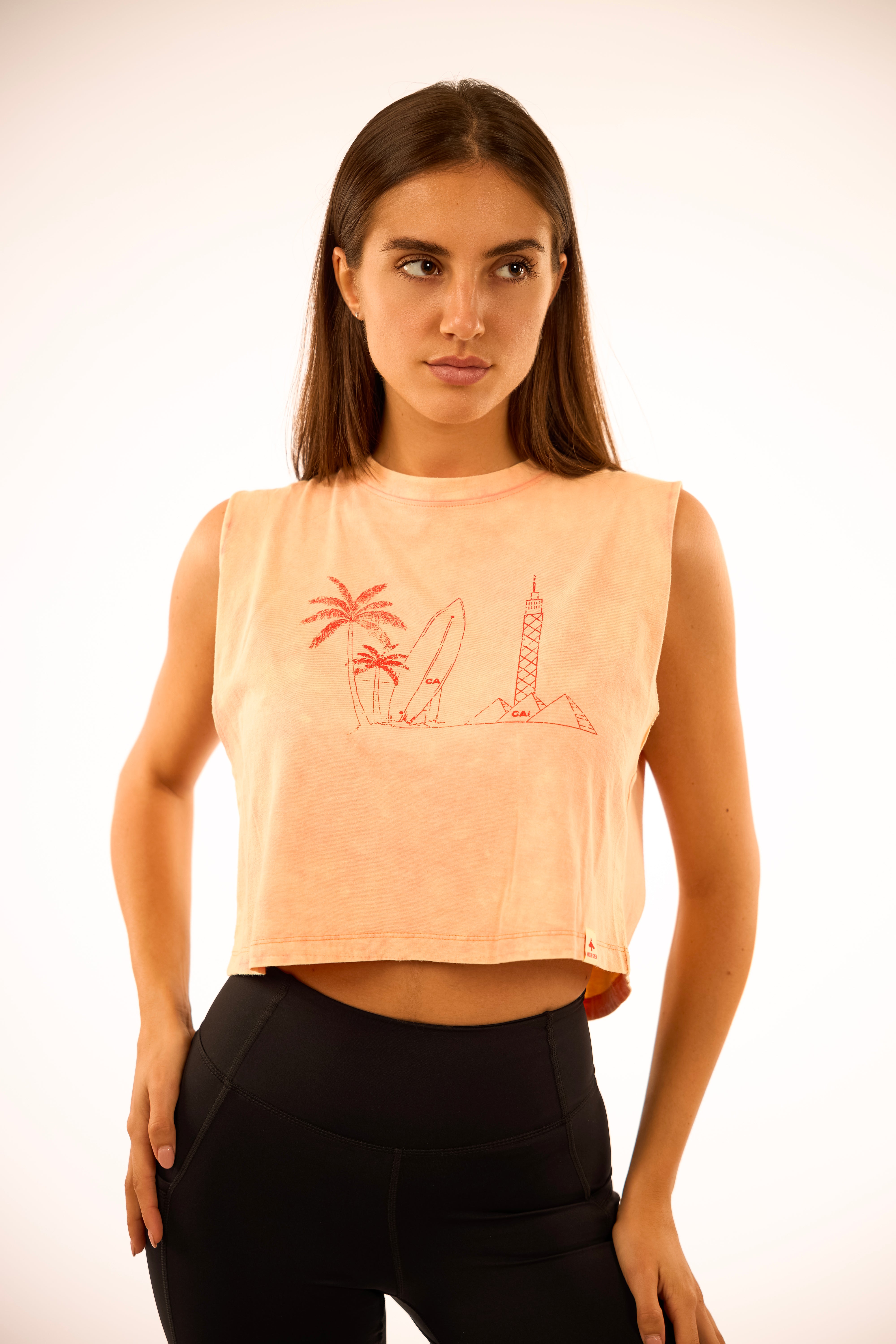 MOXIE CROP TANK/Wornout Peach