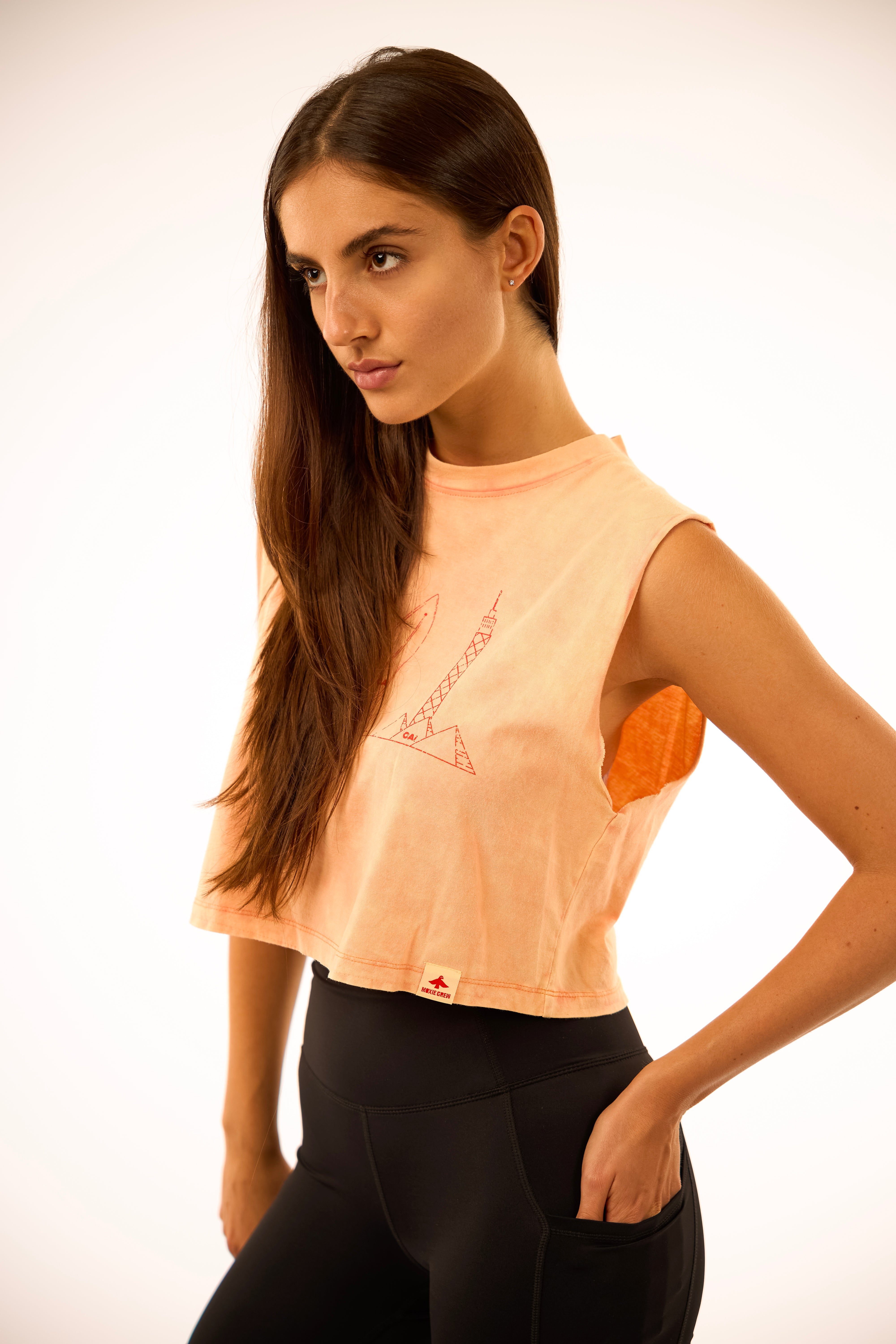 MOXIE CROP TANK/Wornout Peach