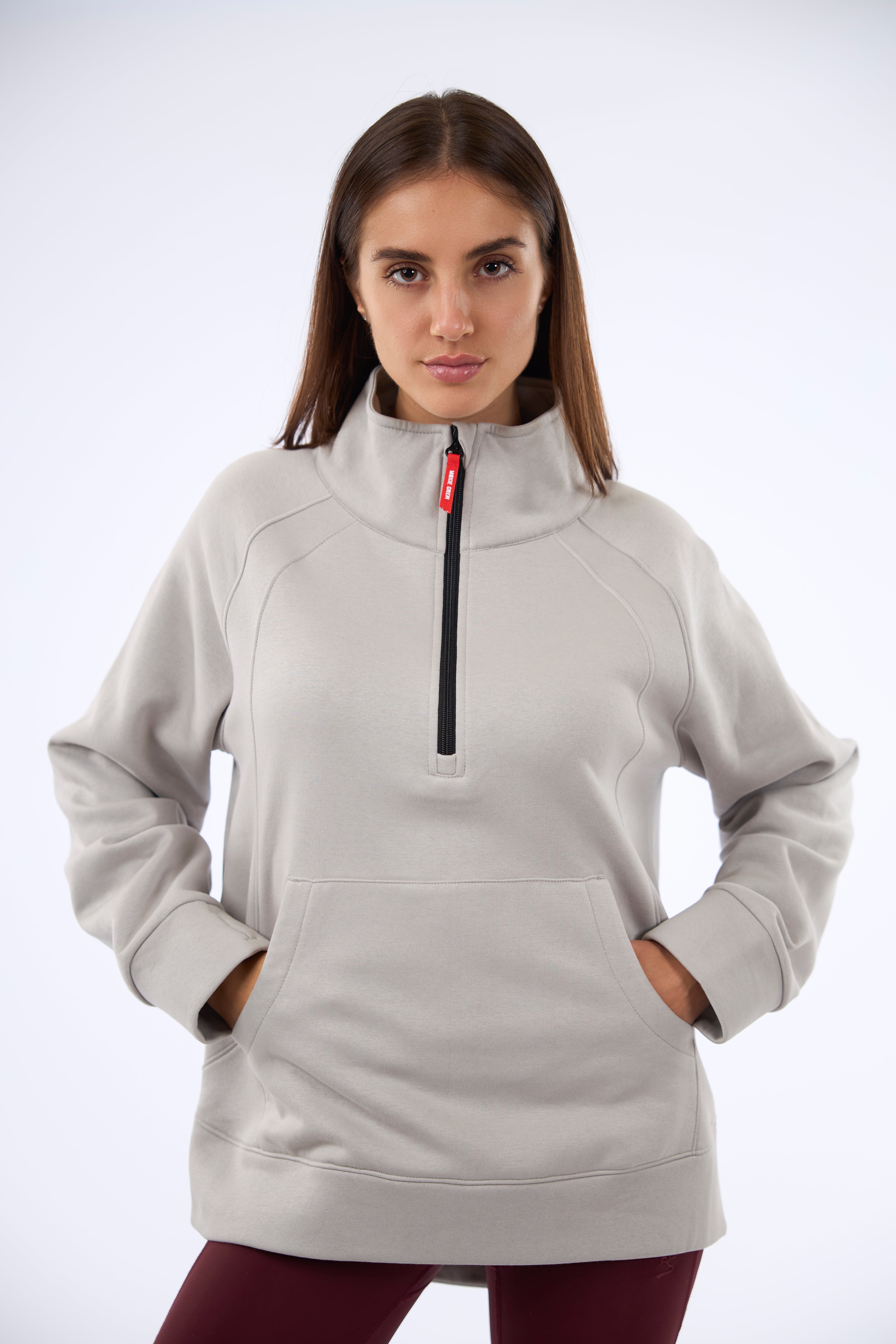 TAILDROP QUARTER ZIP/Heather Gray