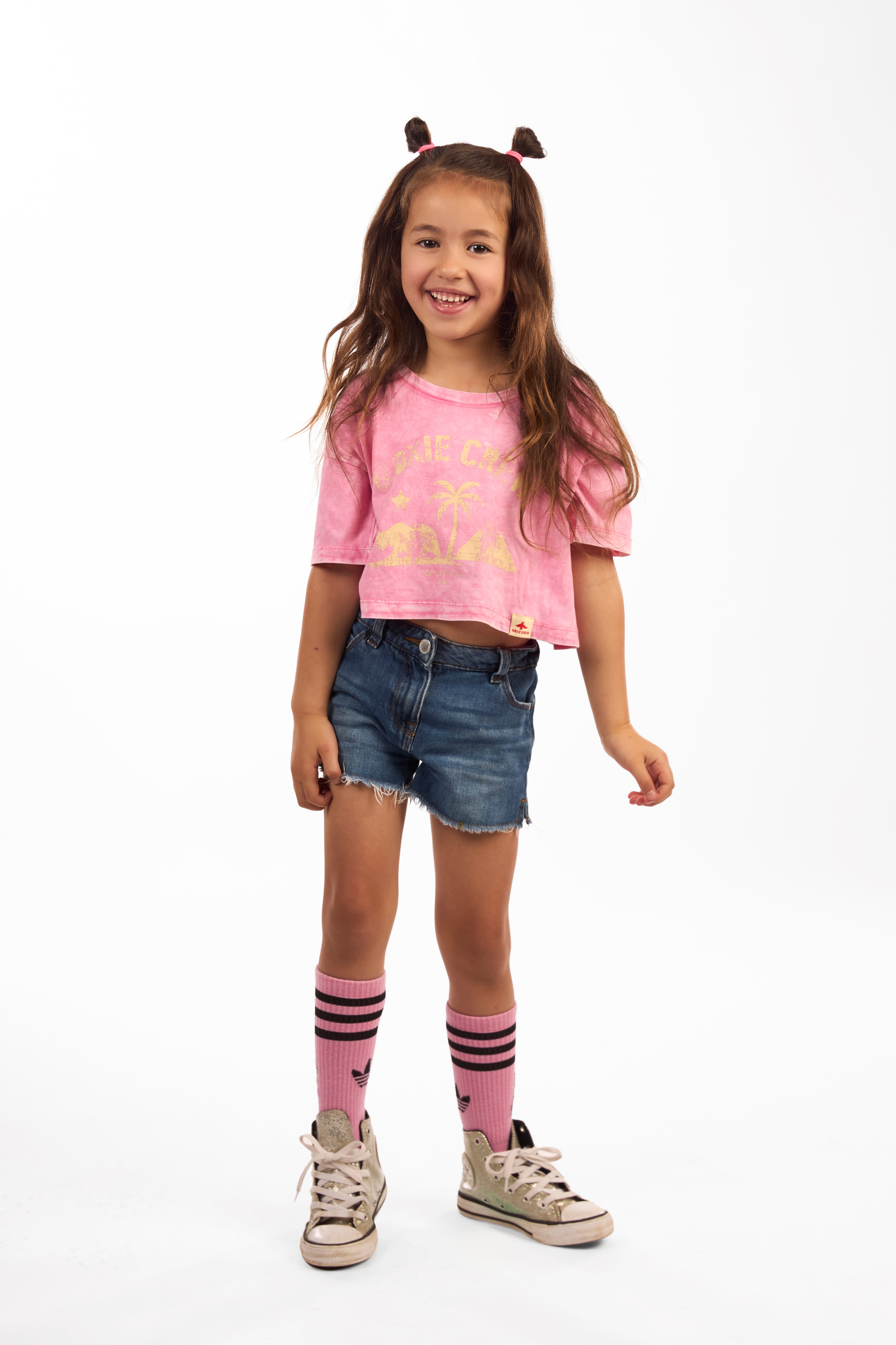 MINI CROP TEE/Wornout Pink