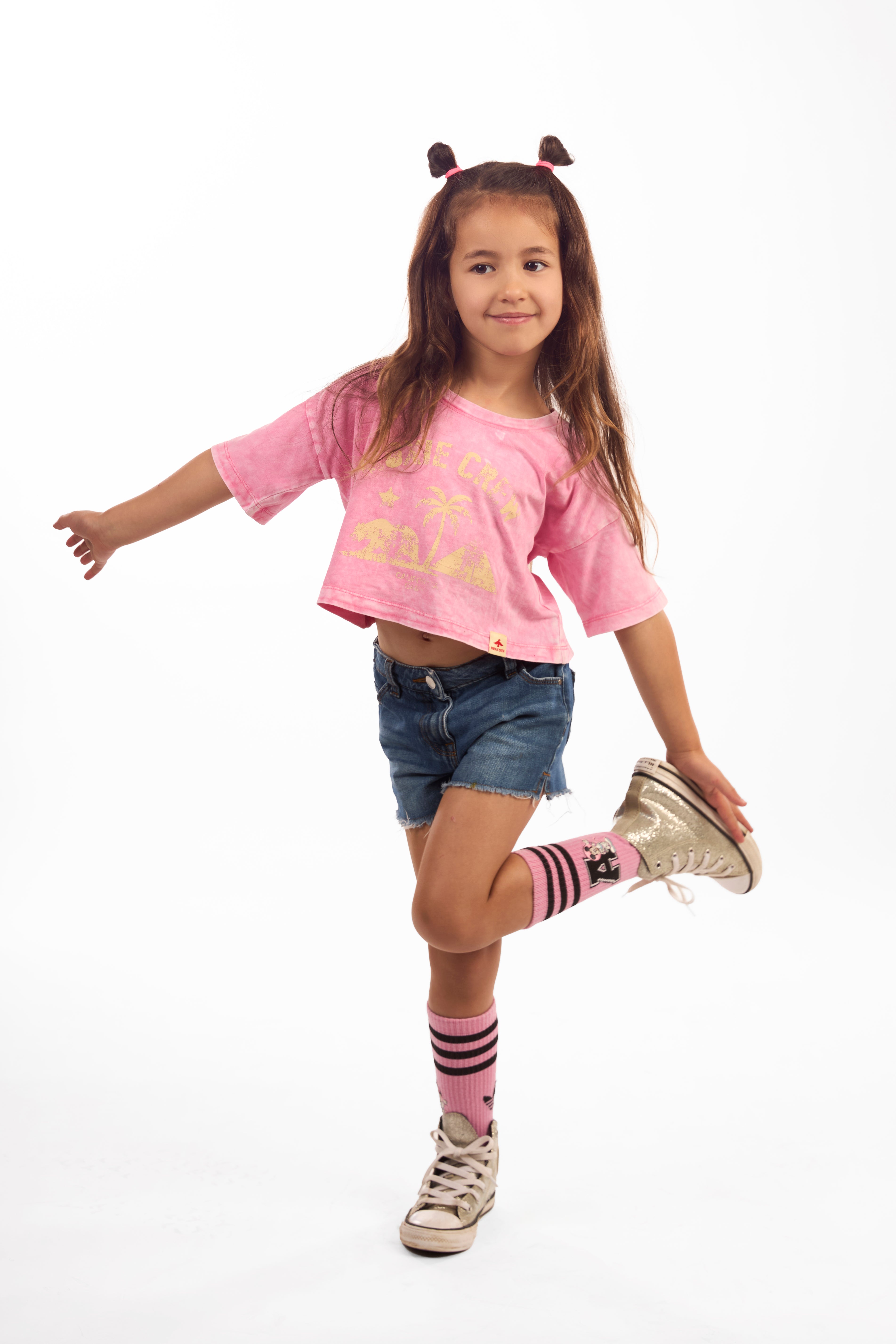MINI CROP TEE/Wornout Pink