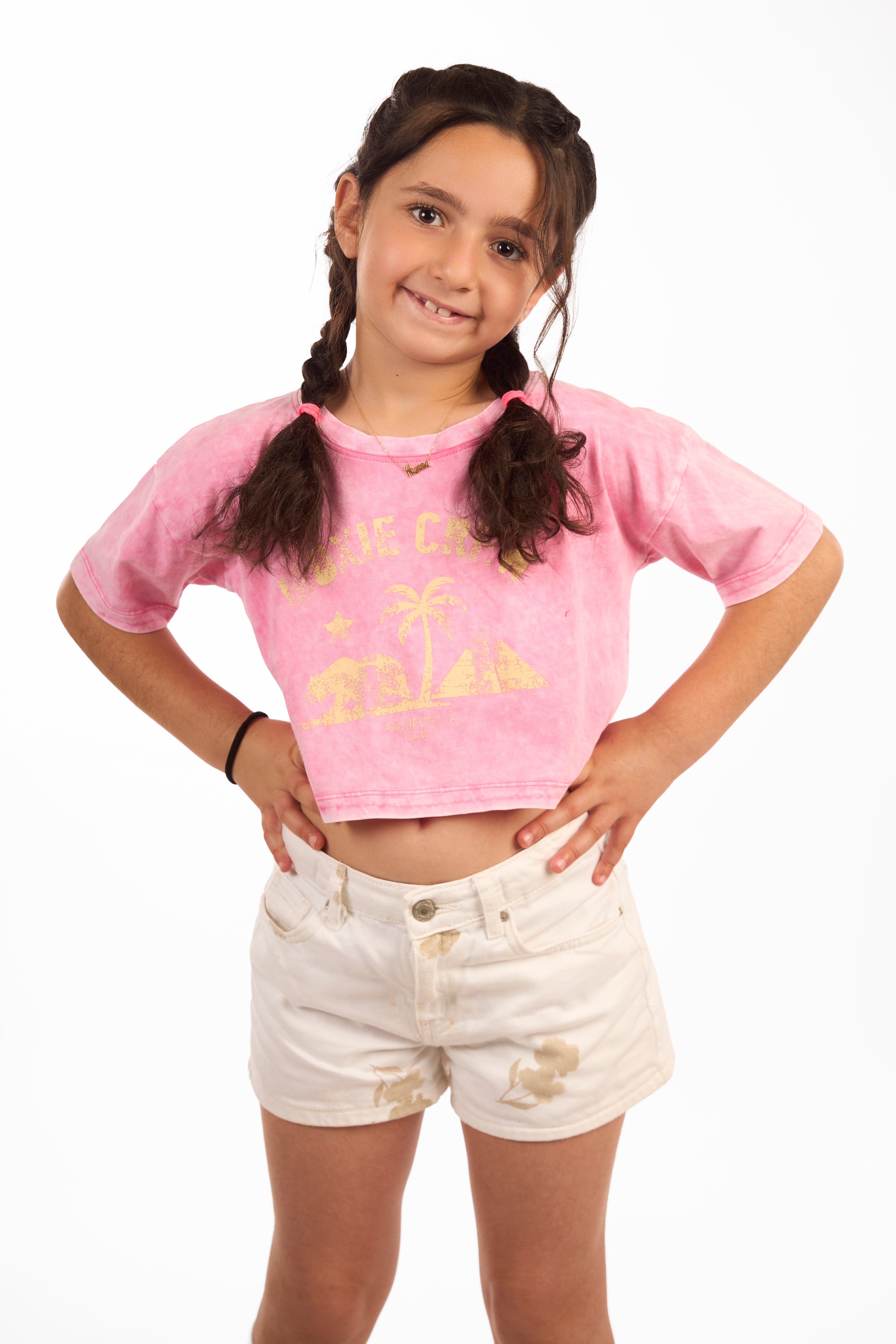 MINI CROP TEE/Wornout Pink