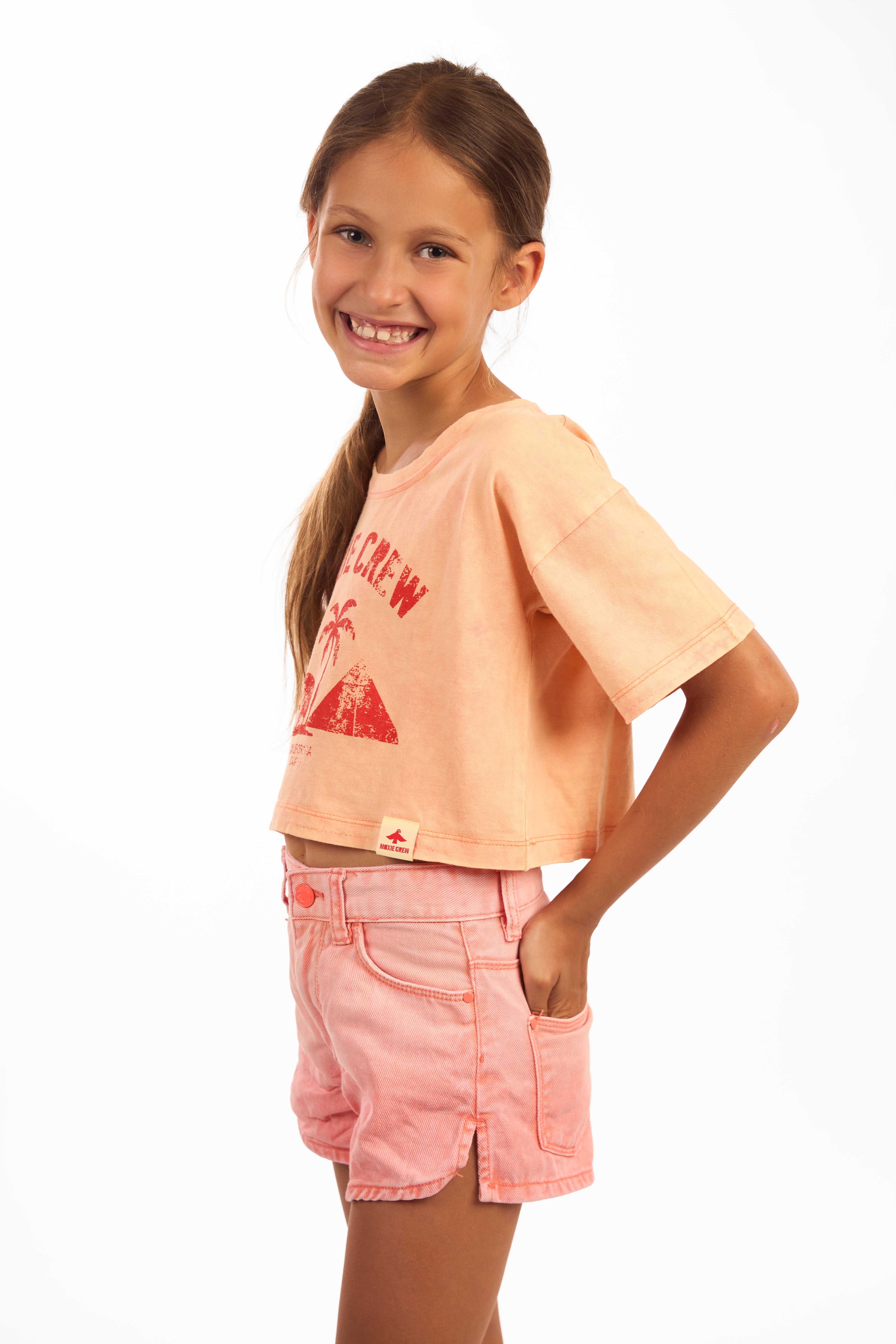 MINI CROP TEE/Wornout Peach